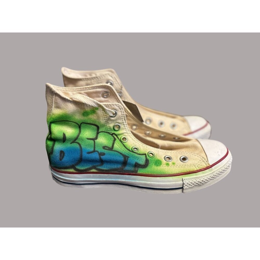 Classic CONVERSE ALL STAR GRAFFITI ART SNEAKERS High tops shoes M 6 W 8 Chucks